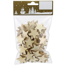  Karácsonyi dekor csillagok rétegelt lemezből 3,2 cm natúr 130 db karácsonyi dekoráció