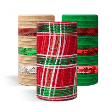  Karácsonyi dekorációs háló - 9,15 m x 15 cm - 3 féle karácsonyi dekoráció