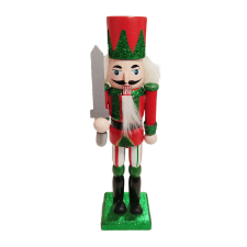Karácsonyi Diótörő csillámos Figura karddal 18 cm karácsonyi dekoráció