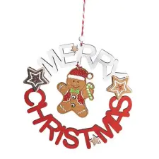  Karácsonyi fa kopogtató 18 cm Merry Xmas felirattal dekorációs kellék
