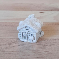  Karácsonyi fehér malom, polyresin. Mérete: 20x20x20 mm dekorációs kellék