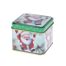  Karácsonyi fém díszdoboz, mini (mikulás) fajáték