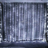 Karácsonyi fényfüzér, Függöny típus, IP44, 10 m x 2 m, 1200 LED, Hűvös fehér, 8 fényjáték, Transzformátor távirányítóval, Összeköthető, 3 m-es hosszabbítóval, Átlátszó vezeték, Beltéri/Kültér