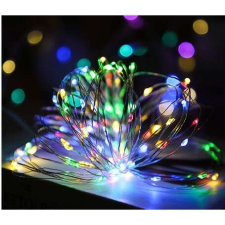 Karácsonyi fényfüzér, Lineáris, 3 m, Elemek, 30 LED, 2 lámpa, Rézhuzal, Többszínű karácsonyfa izzósor
