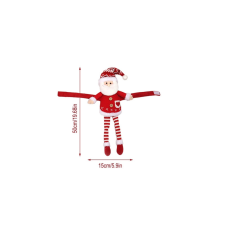  Karácsonyi függönyelkötő - - piros-fehér mikulás karácsonyi dekoráció