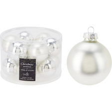  Karácsonyi gömb szett ezüst 5 cm karácsonyi dekoráció