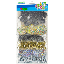 Karácsonyi konfettik, 6 féle (hópehely, körök, stb.), 30g, ezüst-arany party kellék
