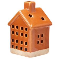  Karácsonyi LED-es kerámia házikó (barna) fajáték