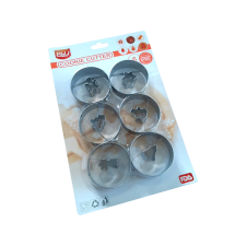  Karácsonyi linzer kiszúró készlet, fém, 6 részes sütés és főzés