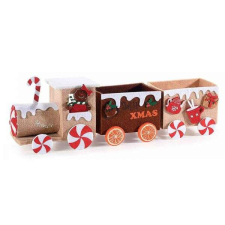 Karácsonyi Mézikés mozdony tároló filcből - 34x8x11,5 cm - lányos karácsonyi dekoráció