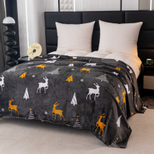  Karácsonyi mikroplüss pléd WHITE TREES sötétszürke Méret: 150 x 200 cm lakástextília