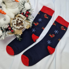  Karácsonyi-mikulásos zokni tacskós mintás 35-38