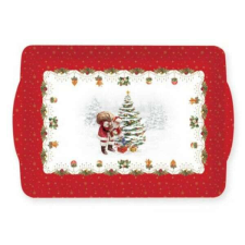 Karácsonyi műanyag tálca - 33x22 cm - Nostalgic Christmas konyhai eszköz