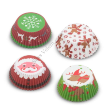  Karácsonyi Muffin Papír – 4 Színben, 100 db-os Csomag konyhai eszköz
