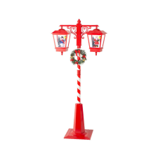  Karácsonyi piros-fehér műanyag LED kandelárber 2 ágú 80x40x188 cm karácsonyi dekoráció