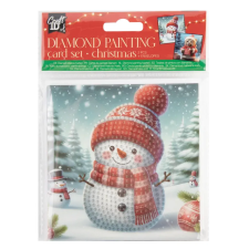  Karácsonyi Snowman gyémántszemes 2 db-os kártya szett borítékkal oktatójáték