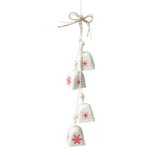  Karácsonyi szélcsengő - szögletes harang (fehér, 4 db-os) fajáték