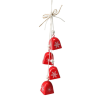  Karácsonyi szélcsengő - szögletes harang (piros, 4 db-os)