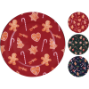  Karácsonyi tányér polipropilén 330 x 330 x 15 mm piros-fekete 3-féle változatban