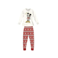  Karácsonyi témájú pamut pizsama, Minnie Mouse DY50C7129, fehér/piros, 134-140 CM, 9-10 év