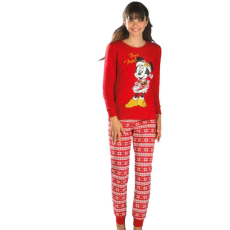  Karácsonyi témájú pamut pizsama, Minnie Mouse DY50C7129, piros, 110-116 CM, 5-6 év