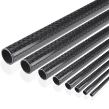 Karbon cső Ø26/22x2000 mm Szénszálas carbon derékszögben szőtt anyag fényesre lakkozott építőanyag