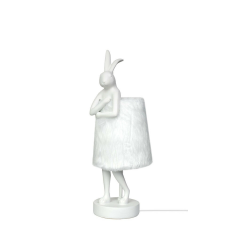 KARE Rabbit Fur Asztali Lámpa Műgyanta Fehér Ezüst 50cm világítás
