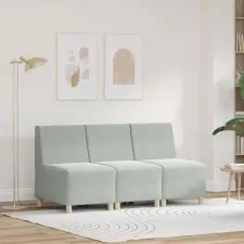  Karfa Nélküli Modularis Kanapé Egység 3 pcs Világosszürke bútor