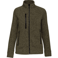 KARIBAN cipzáras Női dzseki KA9107, Dark Khaki Melange-XL női dzseki, kabát