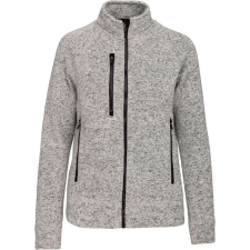 KARIBAN cipzáras Női dzseki KA9107, Light Grey Mélange-L női dzseki, kabát