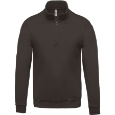 KARIBAN Férfi 1/4 cipzáros galléros pulóver, Kariban KA478, Dark Grey-XL férfi pulóver, kardigán