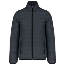 KARIBAN Férfi bélelt meleg és ultrakönnyű kabát , Kariban KA6120, Marl Dark Grey-M férfi kabát, dzseki