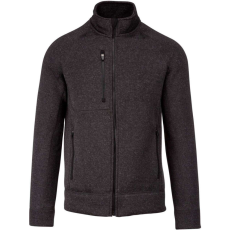 KARIBAN férfi cipzáras dzseki KA9106, Dark Grey Melange-4XL