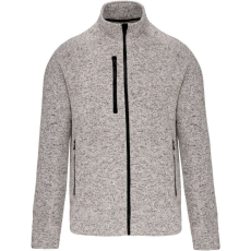 KARIBAN férfi cipzáras dzseki KA9106, Light Grey Mélange-2XL