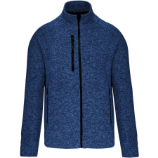 KARIBAN férfi cipzáras dzseki KA9106, Light Royal Blue Mélange-XL férfi kabát, dzseki