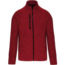 KARIBAN férfi cipzáras dzseki KA9106, Red Melange-L férfi kabát, dzseki