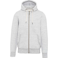 KARIBAN Férfi cipzáras kapucnis vastag pulóver, Kariban KV2306, Ash Heather-3XL