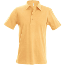 KARIBAN Férfi férfi rövid ujjú jersey pamut galléros póló, Kariban KA227, Light Orange-L férfi póló