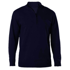 KARIBAN Férfi galléros 1/4 cipzáros keskeny szabású pulóver, Kariban KA970, Navy-3XL