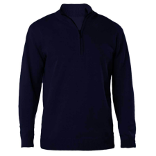 KARIBAN Férfi galléros 1/4 cipzáros keskeny szabású pulóver, Kariban KA970, Navy-4XL férfi pulóver, kardigán