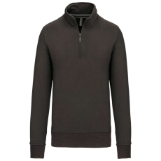 KARIBAN Férfi galléros 1/4 cipzáros pulóver, Kariban KA487, Dark Grey-4XL