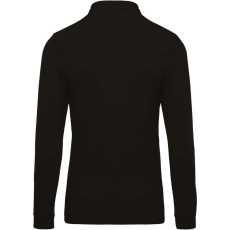 KARIBAN Férfi galléros hosszú ujjú piké póló, Kariban KA256, Black-M
