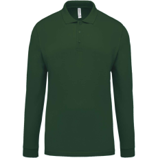 KARIBAN Férfi galléros hosszú ujjú piké póló, Kariban KA256, Forest Green-XL