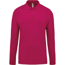 KARIBAN Férfi galléros hosszú ujjú piké póló, Kariban KA256, Fuchsia-2XL férfi póló
