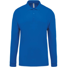KARIBAN Férfi galléros hosszú ujjú piké póló, Kariban KA256, Light Royal Blue-XL férfi póló