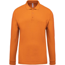 KARIBAN Férfi galléros hosszú ujjú piké póló, Kariban KA256, Orange-S
