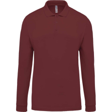 KARIBAN Férfi galléros hosszú ujjú piké póló, Kariban KA256, Wine-4XL