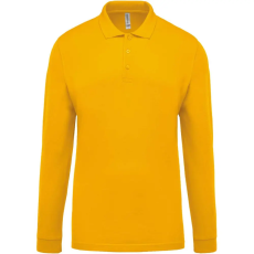 KARIBAN Férfi galléros hosszú ujjú piké póló, Kariban KA256, Yellow-3XL