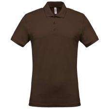 KARIBAN férfi galléros piké póló, rövid ujjú KA254, Chocolate-4XL férfi póló