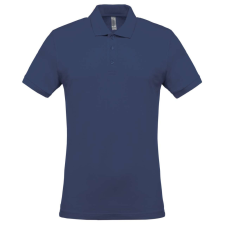 KARIBAN férfi galléros piké póló, rövid ujjú KA254, Deep Blue-3XL férfi póló